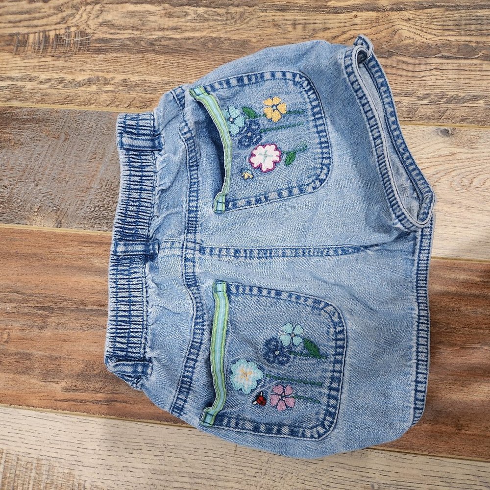 Girls GAP flower jean shorts elastic waist 3xl 🍒 5/$15